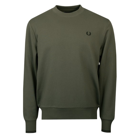 Fred Perry Mens Green Crew Neck Sweatshirt #1