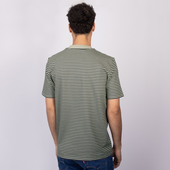 Fred Perry Mens Green Fine Stripe Heavy Weight T-Shirt #4