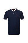 Tommy Hilfiger Mens Blue Colour Blocked Collar Polo