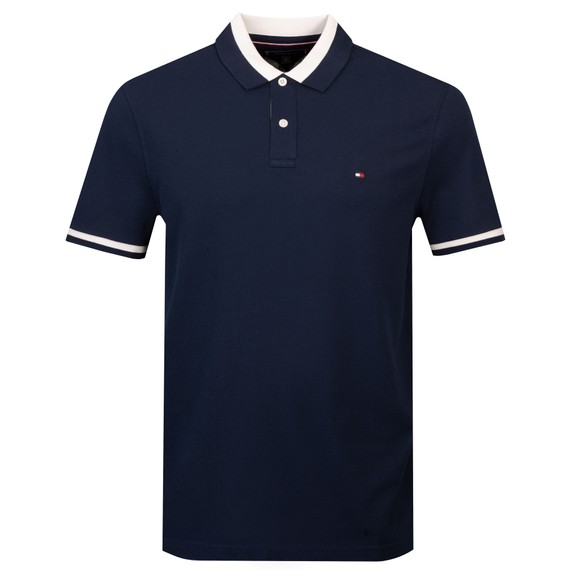 Tommy Hilfiger Mens Blue Colour Blocked Collar Polo
