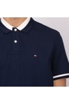 Tommy Hilfiger Mens Blue Colour Blocked Collar Polo