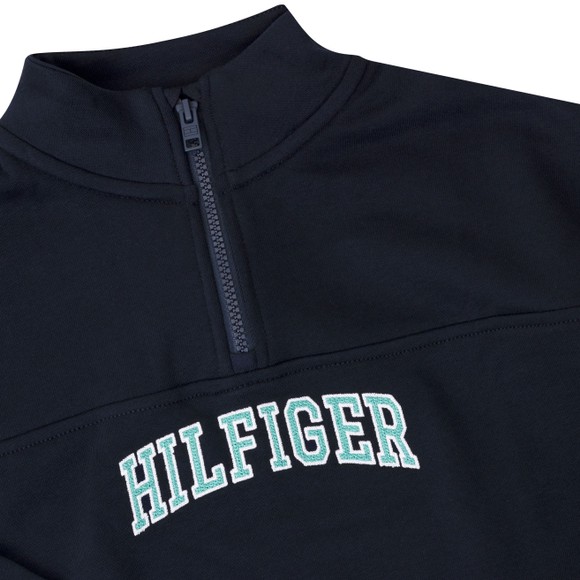 Tommy Hilfiger Kids Boys Blue Varsity Half Zip Sweatshirt #3
