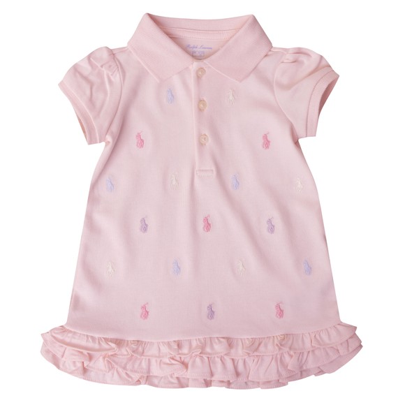 Polo Ralph Lauren Girls Pink All Over Pony Dress #4