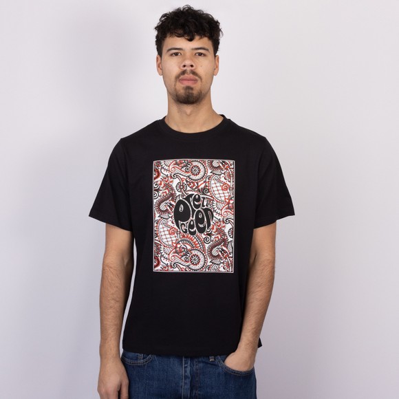 Pretty Green Mens Black Resonance Box Logo T-Shirt main image