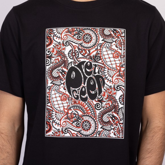 Pretty Green Mens Black Resonance Box Logo T-Shirt main image