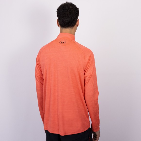 Under Armour Mens Red Tech Textured Half Zip Long Sleeve T-Shirt main image