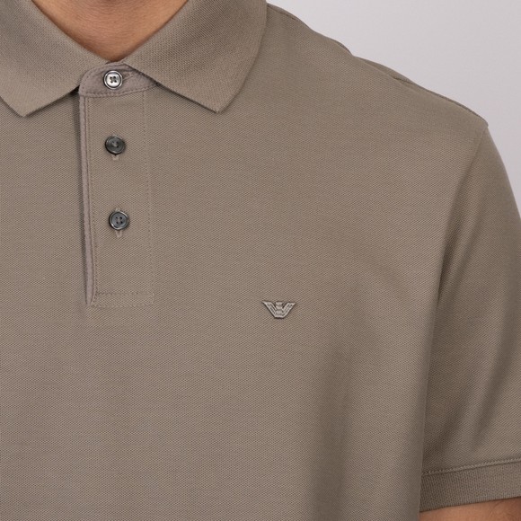 Emporio Armani Mens Beige Placket Trim Polo Shirt #3