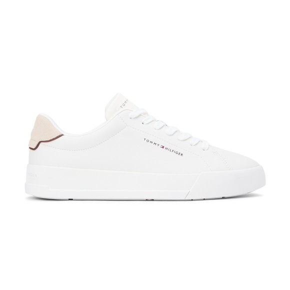 Tommy Hilfiger Mens Off-White Court LTH Detail Essential Trainer