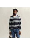 Gant Mens Green Chambray Stripe Heavy Rugby Shirt