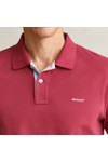 Gant Mens Red Contrast Pique Polo Shirt