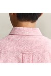 Gant Mens Pink Seersucker Stripe Short Sleeve Shirt