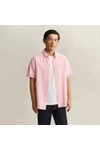 Gant Mens Pink Seersucker Stripe Short Sleeve Shirt