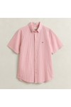 Gant Mens Pink Seersucker Stripe Short Sleeve Shirt