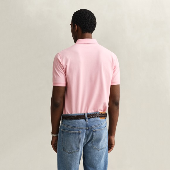 Gant Mens Pink Contrast Pique Polo Shirt main image