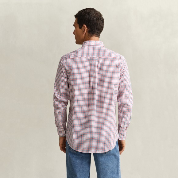 Gant Mens Red Reg Classic Poplin Check Shirt main image