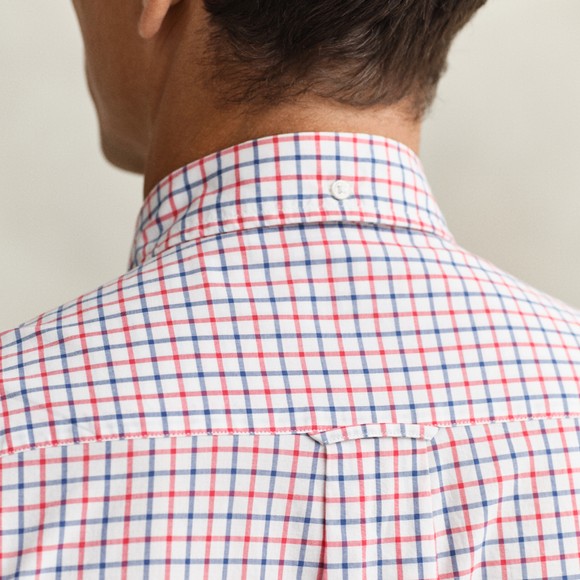 Gant Mens Red Reg Classic Poplin Check Shirt main image