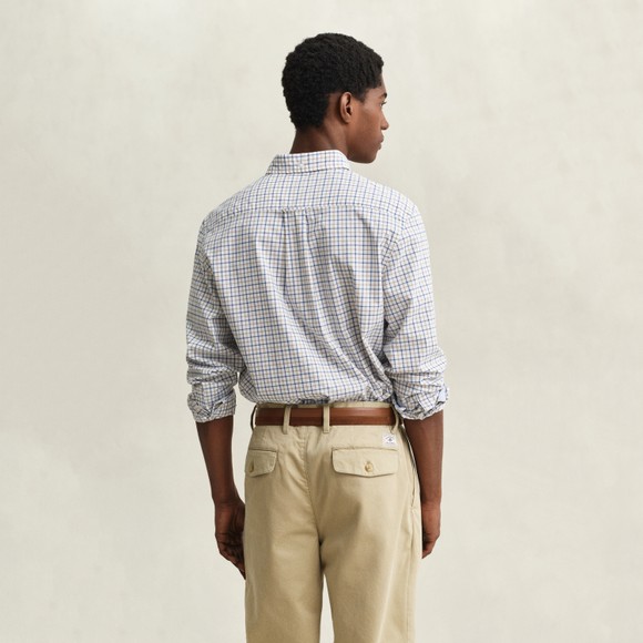 Gant Mens Beige Reg Classic Poplin Check Shirt main image