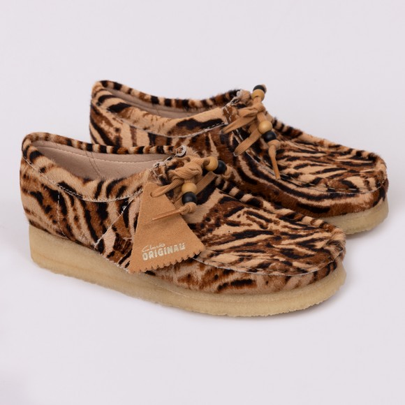 Clarks Originals Womens Green Wallabee Tiger Print main image