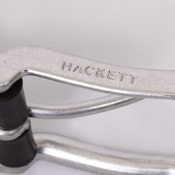 Hackett Mens Black Tack Stitch H Keeper Belt main image