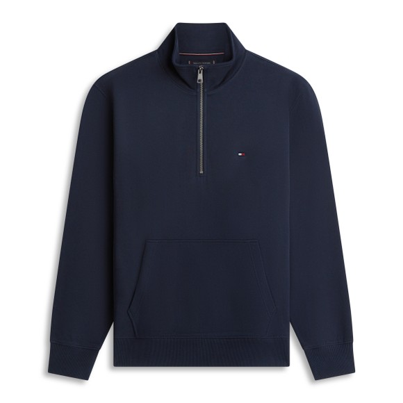 Tommy Hilfiger Mens Blue Essential New Terry 1/4 Zip Sweatshirt