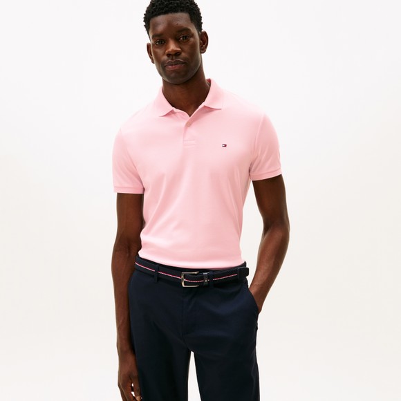 Tommy Hilfiger Mens Pink Liquid Cotton Polo Shirt