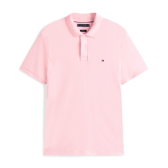 Tommy Hilfiger Mens Pink Liquid Cotton Polo Shirt