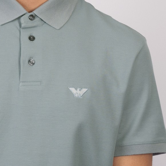 Emporio Armani Mens Blue Embroidered Eagle Polo Shirt #3