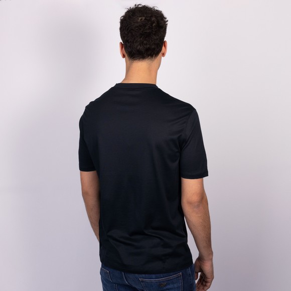 Emporio Armani Mens Blue Embroidered Eagle Pima Cotton T Shirt #4