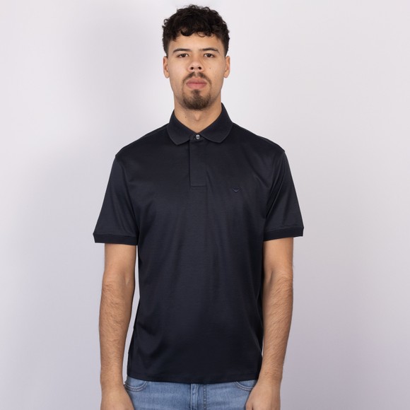 Emporio Armani Mens Blue Embroidered Eagle Pima Cotton Polo Shirt #3