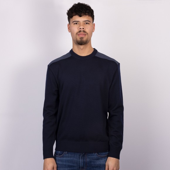 Paul & Shark Mens Blue Typhoon Shoulder Detail Knitted Crew Jumper #3