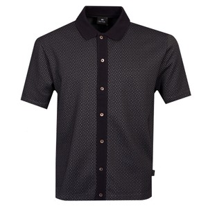 All Over Pattern Button Through Polo Shirt