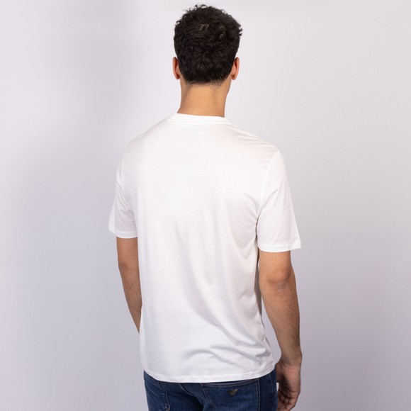 Emporio Armani Mens White Embroidered Eagle Pima Cotton T Shirt #4