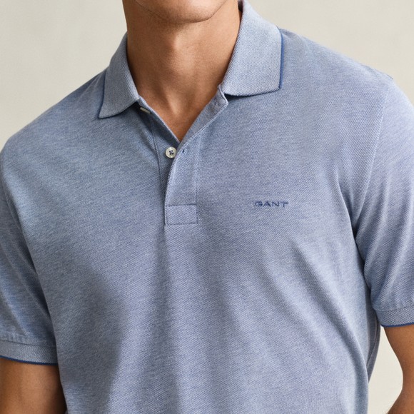 Gant Mens Blue Two Tone Polo Shirt main image