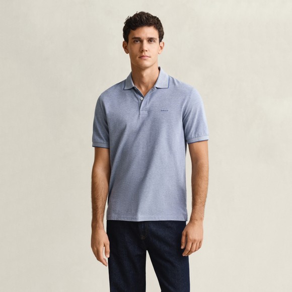 Gant Mens Blue Two Tone Polo Shirt main image