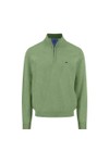 Fynch Hatton Mens Green Troyer Quarter Zip Jumper