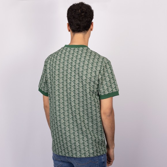 Lacoste Mens Green Monogram Jacquard T-Shirt #4