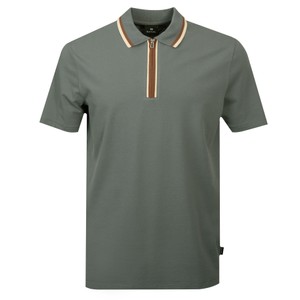 Contrast Tipping Zip Polo Shirt