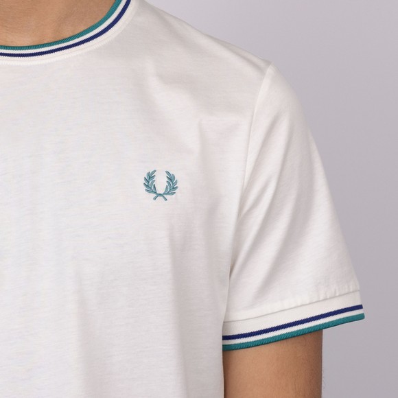 Fred Perry Mens White Twin Tipped T-Shirt #3