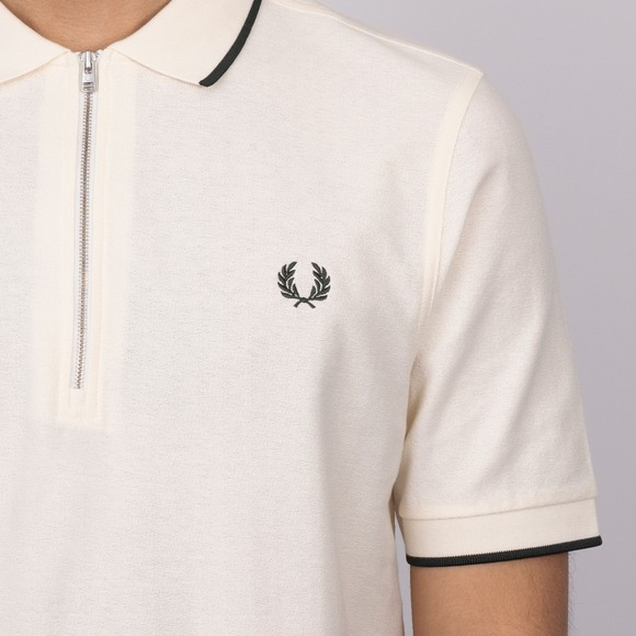 Fred Perry Mens Beige Crepe Pique Polo Shirt #3