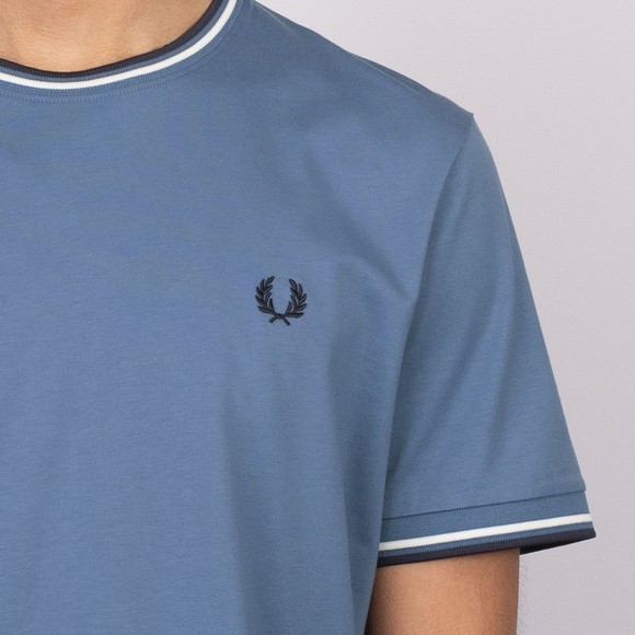 Fred Perry Mens Blue Twin Tipped T-Shirt #3