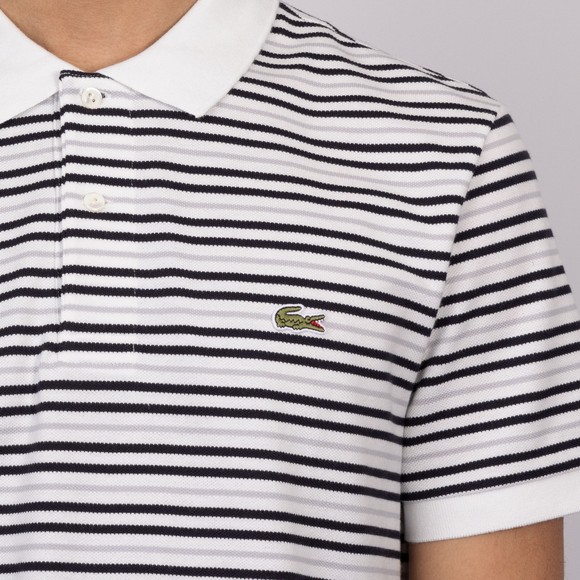 Lacoste Mens White PH0871 Striped Polo Shirt   #3