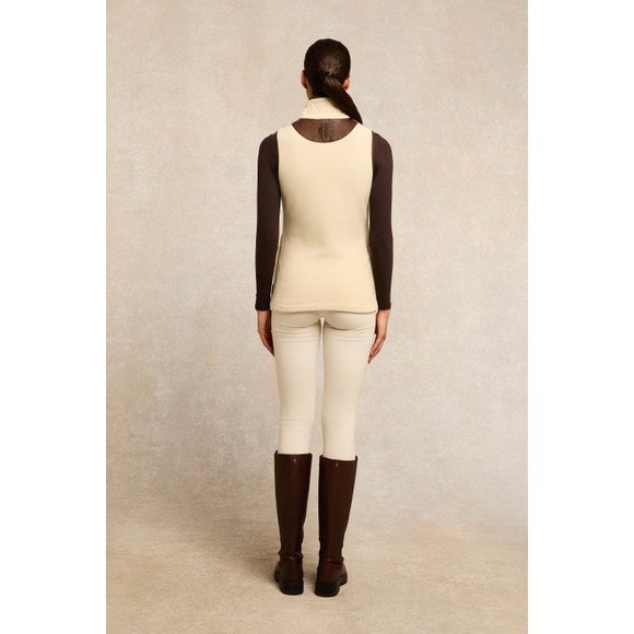 Holland Cooper Womens Off-White Country Fleece Gilet #4