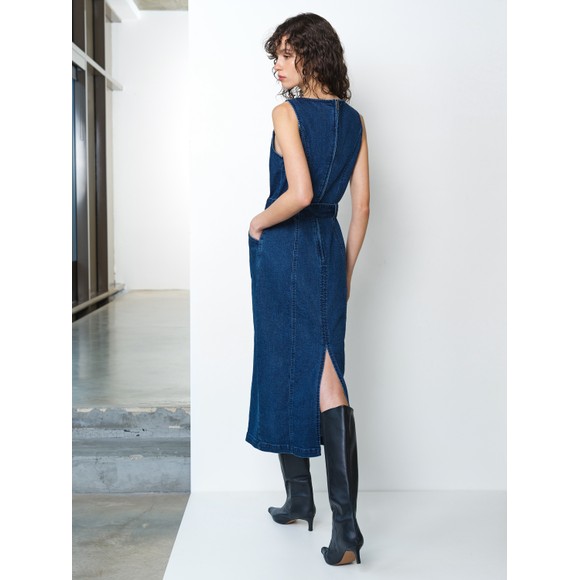 French Connection Womens Blue Arywoode Denim Midi Dress #3