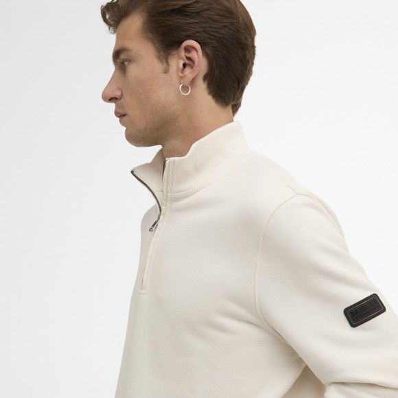 Barbour International Mens White Ehan Half Zip Sweatshirt #4