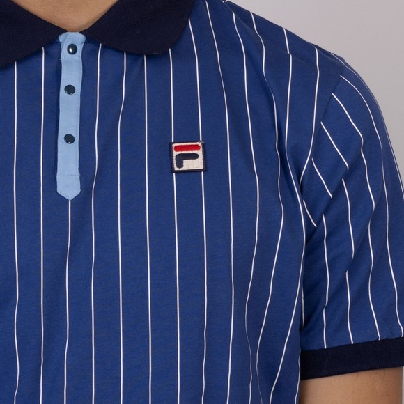 Fila Mens Blue BB1 Striped Polo Shirt main image