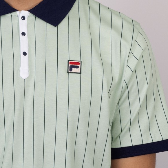 Fila Mens Green BB1 Striped Polo Shirt main image