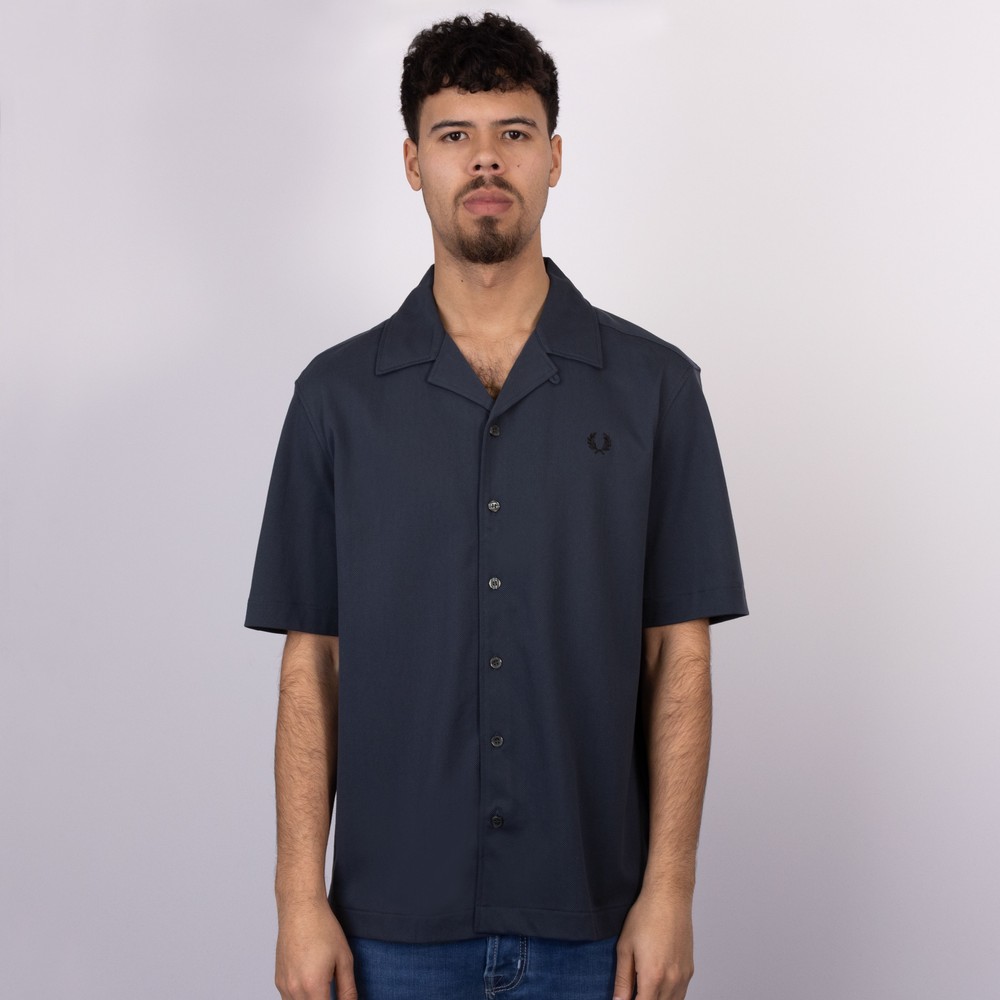 Fred Perry Compress Mesh Revere Collar Short Sleeve Shirt | Oxygen
