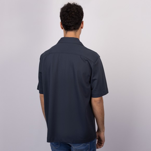 Fred Perry Mens Blue Compress Mesh Revere Collar Short Sleeve Shirt #4