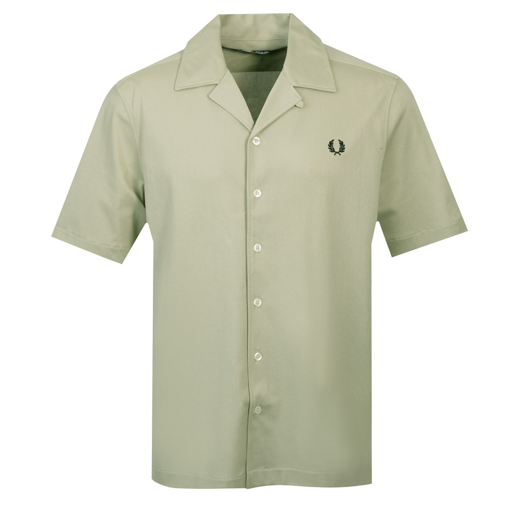 Compress Mesh Revere Collar Short Sleeve Shirt
