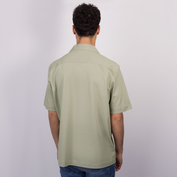 Fred Perry Mens Green Compress Mesh Revere Collar Short Sleeve Shirt #4